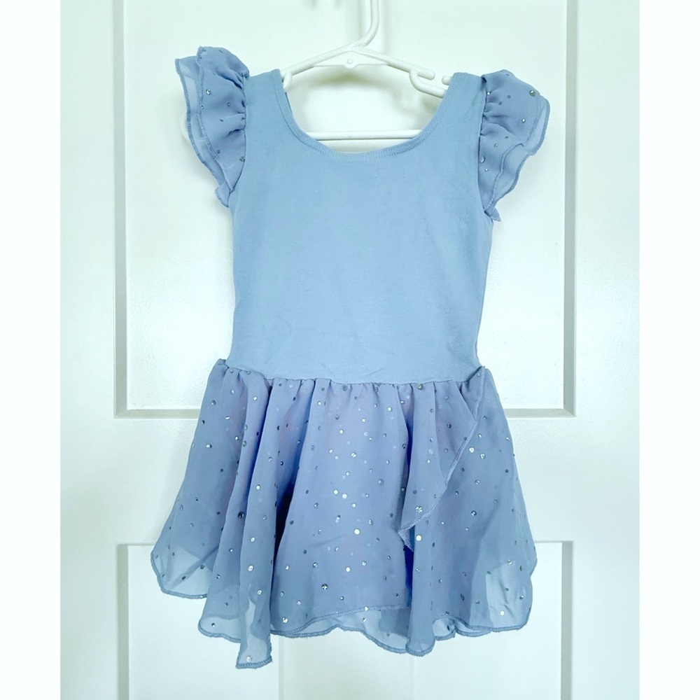 💎 Arshiner Blue Ballet Leotard with Sparkle Skirt – Size 120 (Approx. 5–6 Years)